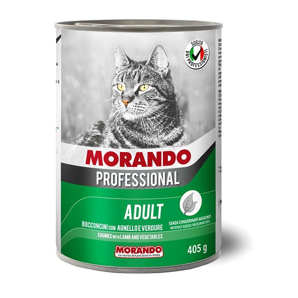Morando Professional Κομματάκια Αρνί & Λαχανικά 405gr (Cat)