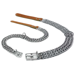 Pet Interest Buckle Chains με  Διπλή Αλυσίδα  & Δέρμα L (2.5mmx65cm)