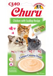 Ciao Churu με κοτόπουλο & χτένια για γάτες 56gr