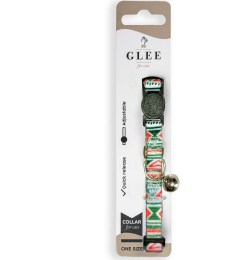 Glee Περιλαίμιο Γάτας Muticolor Πράσινο με Πλαστικό Κούμπωμα & Κουδουνάκι  10mm-30cm