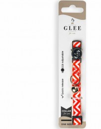 Glee Περιλαίμιο Γάτας Red Zig Zag  με Πλαστικό Κούμπωμα & Κουδουνάκι  10mm-30cm