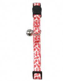 Pet-Interest Κολάρο Γάτας "Fish Bone Red" 10mm x 20-35cm με κουδουνάκι